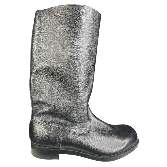 Vintage 80’s NVA Men’s German Officer Black Leather Jack Boots Size 29 US 10 main image 7